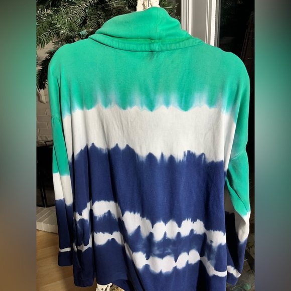 CHAPS Cowl Neck drawstring top, tie-dye| Size XL - Picture 3 of 5
